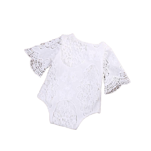 Cute Baby Girls White Lace Ruffles Sleeve Romper Infant Lace Jumpsuit Clothes Sunsuit Outfits