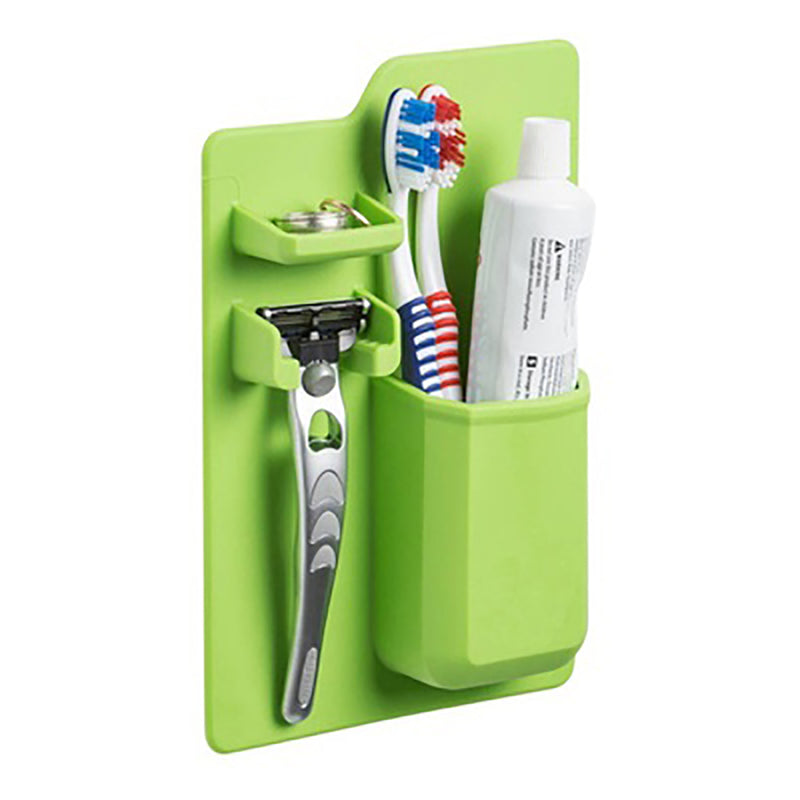 Bathroom Organizer Toothpaste Toothbrush Shaver Holder Solid Color Storage Rack