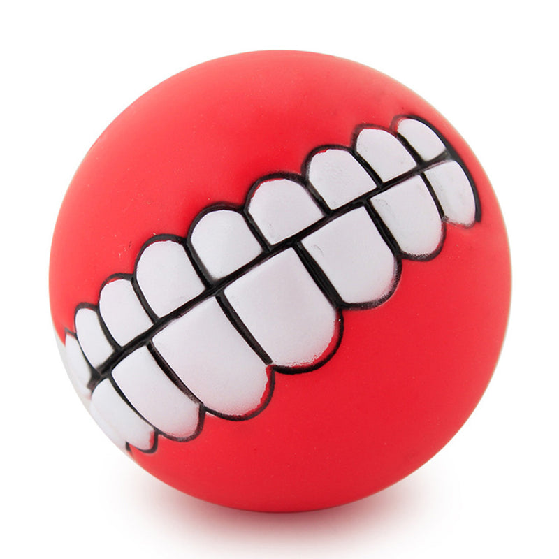 Rnc Pet Ys Teeth 7.5 Cm Ball Evade Glue Dog Bit Red