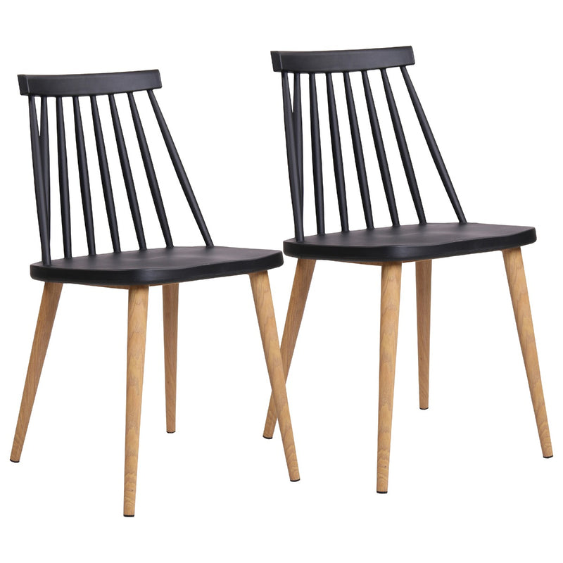 2 Pack Cafe Dining Chair-Black--Abble
