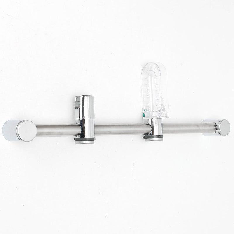 Chrome Shower Head Holder Kit Adjustable Riser Slide Rail Bar With Soap Dish