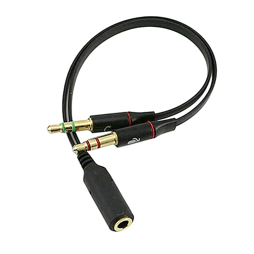 3.5mm Audio Mic Y Splitter Cable Headphone Adapter Female fo 2 Male Adapter