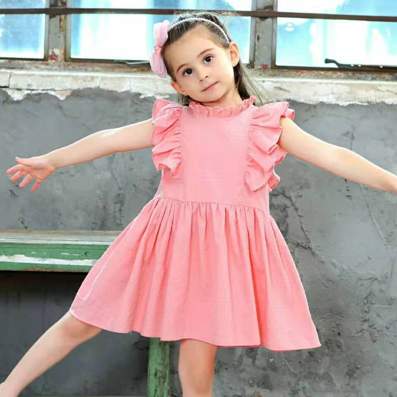 baby girl dress summer dresses kids princess party dress children clothes for 2 3 4 5 6 7 8 years old blue pink yellow dress