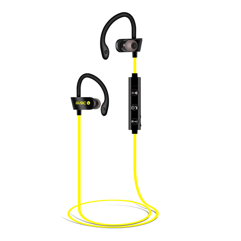 L4 Sports Ear Hook Neckband Volume Control Mic Wireless Bluetooth Earphones