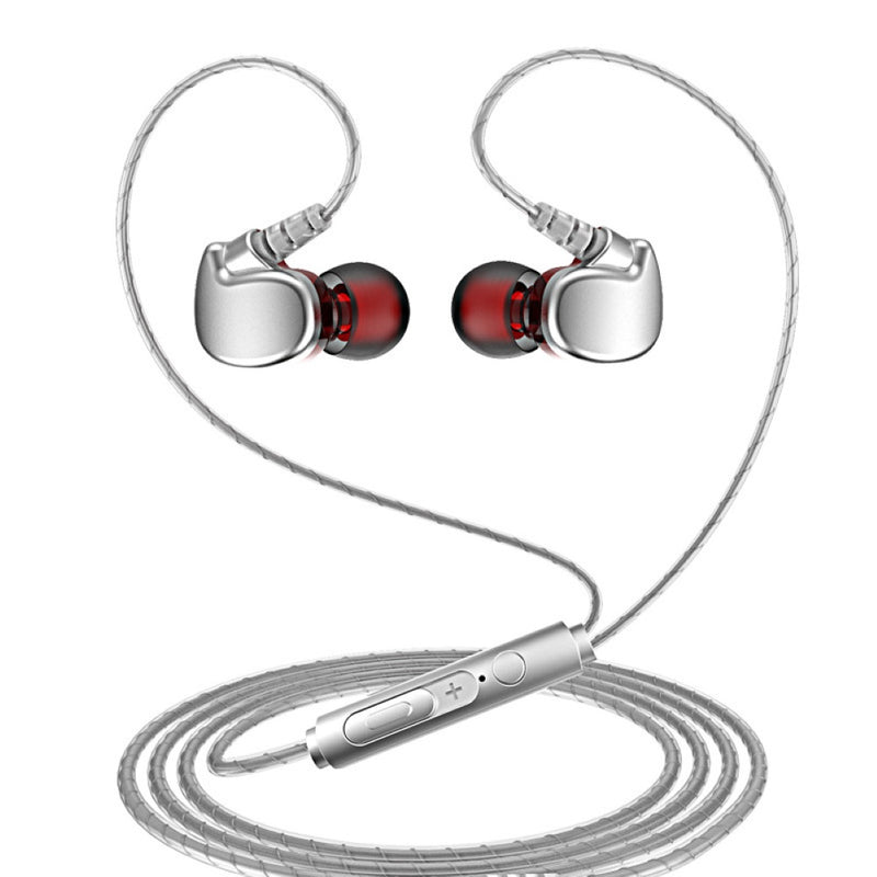3.5mm Ergonomic In-ear Wired Earphone Volume Control Sports Headphone with Mic