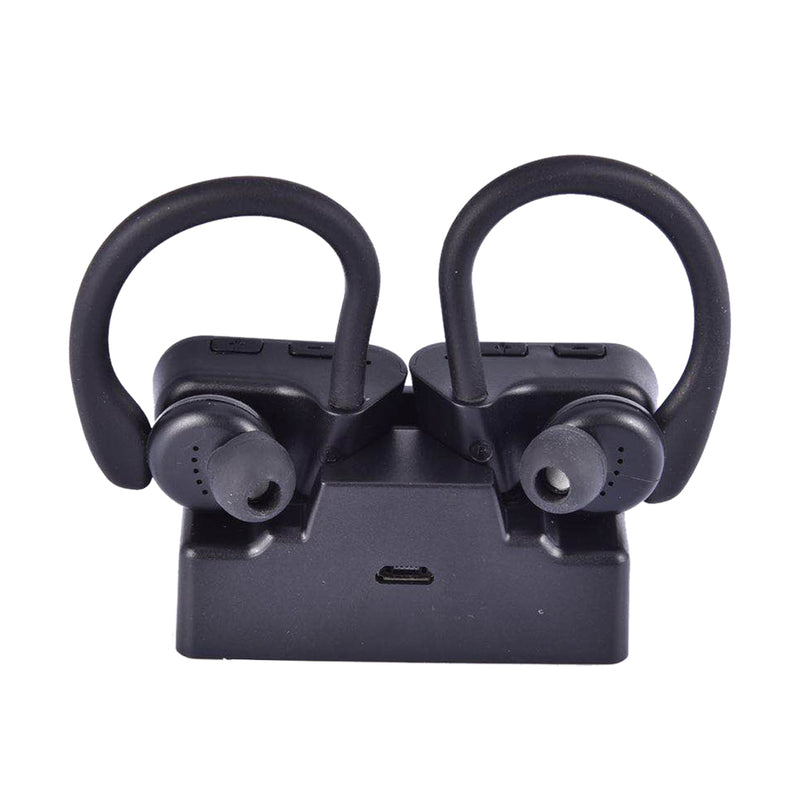 True Wireless Touch Control Ear Hook Sports Bluetooth Earphones with Charge Base