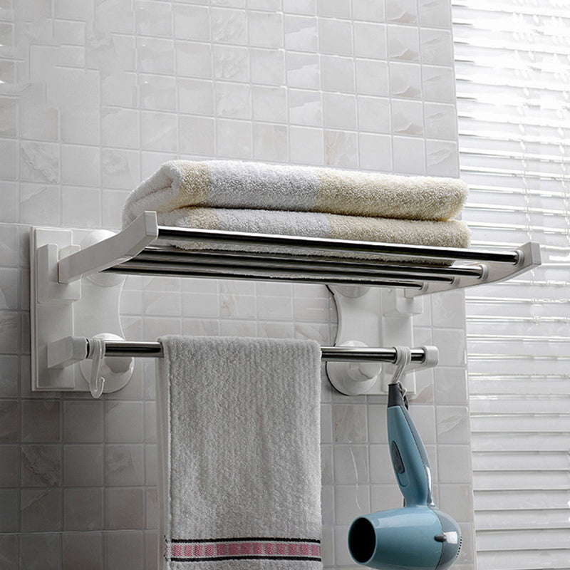 Bathroom Towel Holder Double Layer Stainless Steel Suction Washcloth Rack Hanger