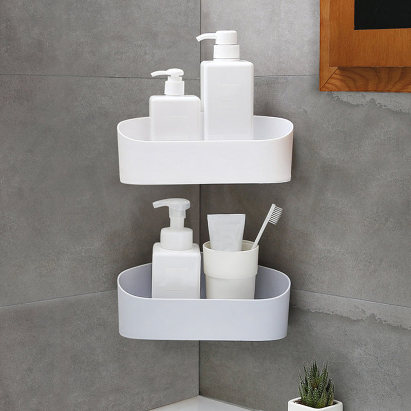 Kitchen Bathroom Wall Mounted Triangle Shelf Shampoo Storage Corner Rack Holder